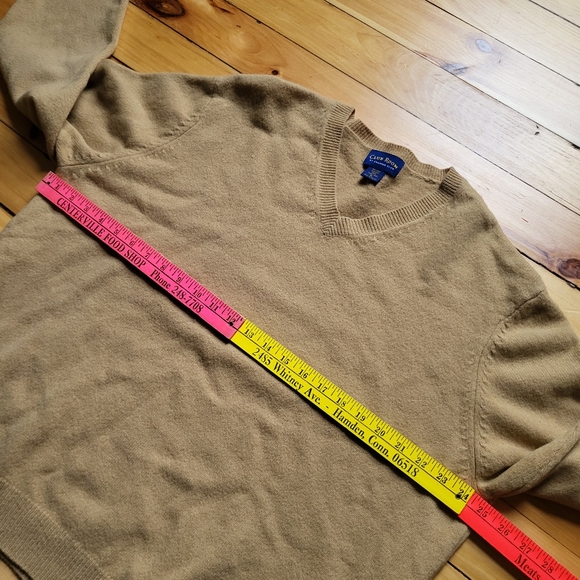 Club Room Lambswool Sweater Mens XL Brown V Neck Ribbed Preppy Dad School Teach - Picture 5 of 8